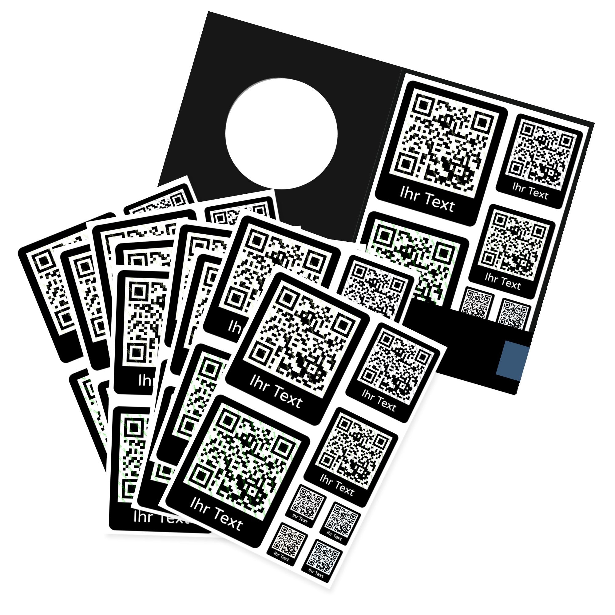 QR Code Aufkleber 80 Stück (3 versch. Größen)