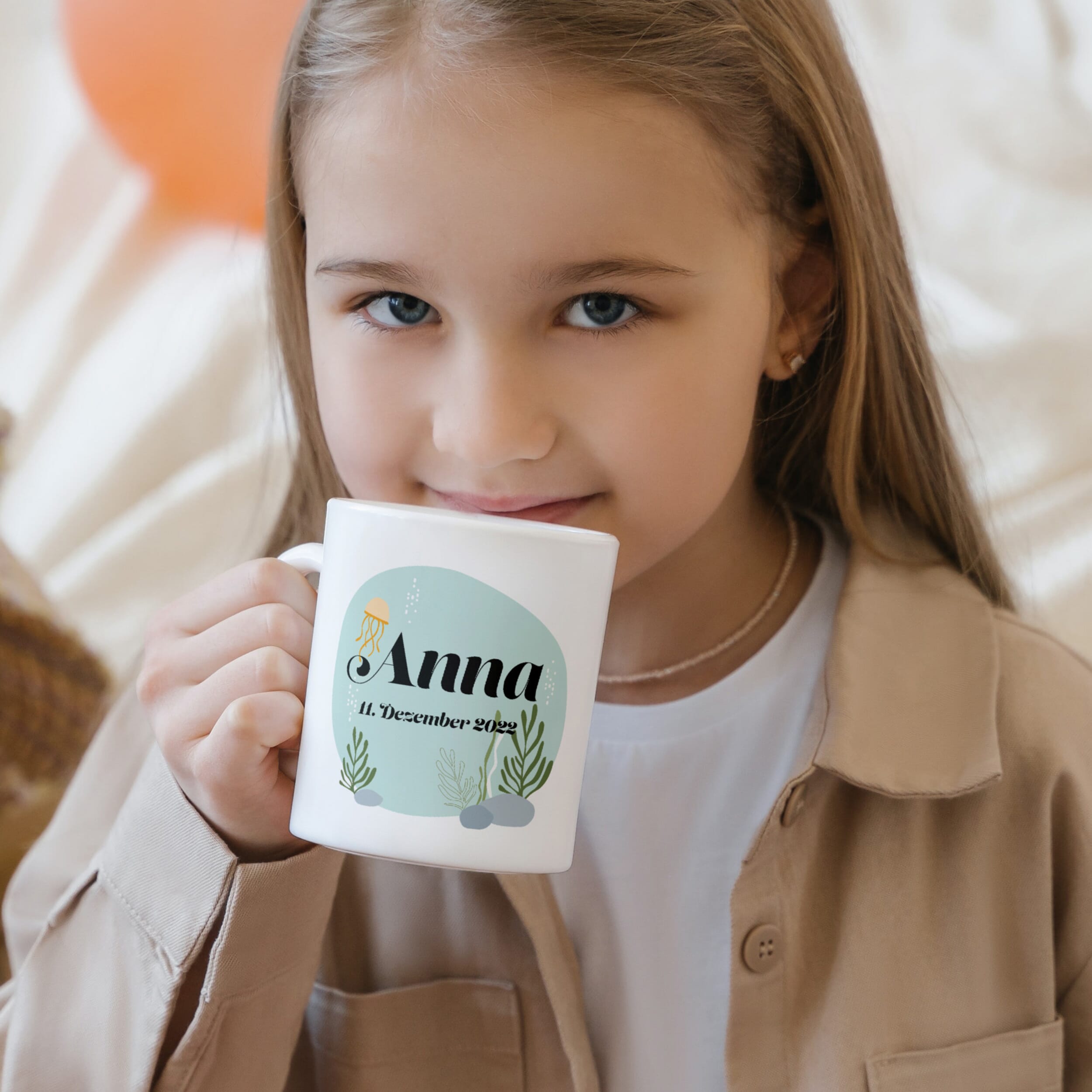 Keramiktasse mit Kindermotiv & individueller Druck