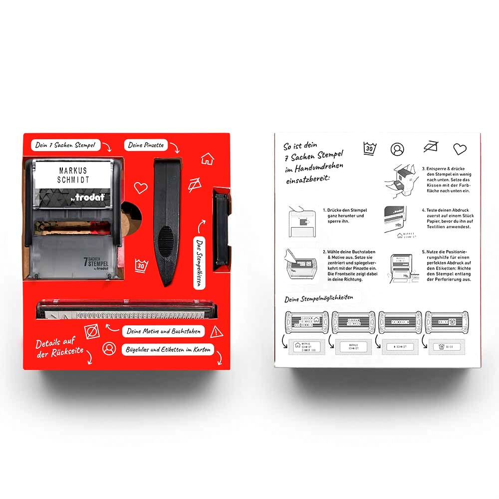 Trodat 7 Sachen Stempel DIY-Markierstempel (37x14 mm)