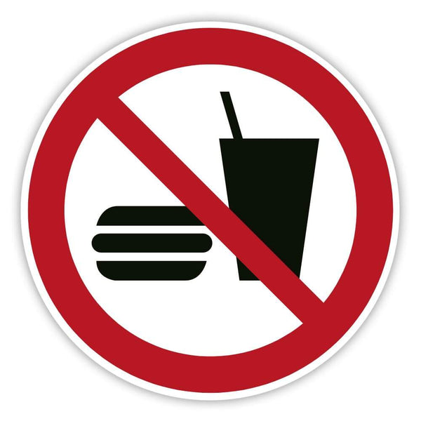Aufkleber Essen und Trinken verboten
